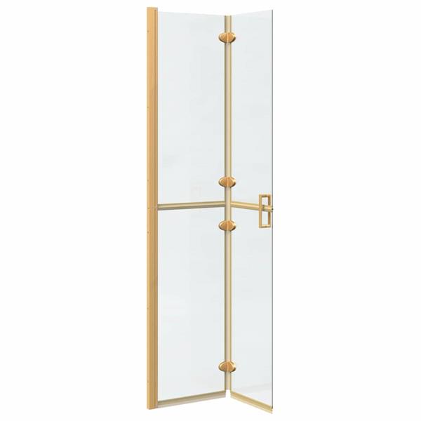 Grote foto vidaxl inloop douche wand goud en transparant 80 x 190 cm gehard glas huis en inrichting complete badkamers