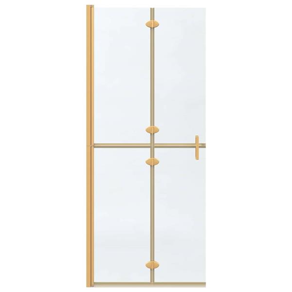 Grote foto vidaxl inloop douche wand goud en transparant 80 x 190 cm gehard glas huis en inrichting complete badkamers