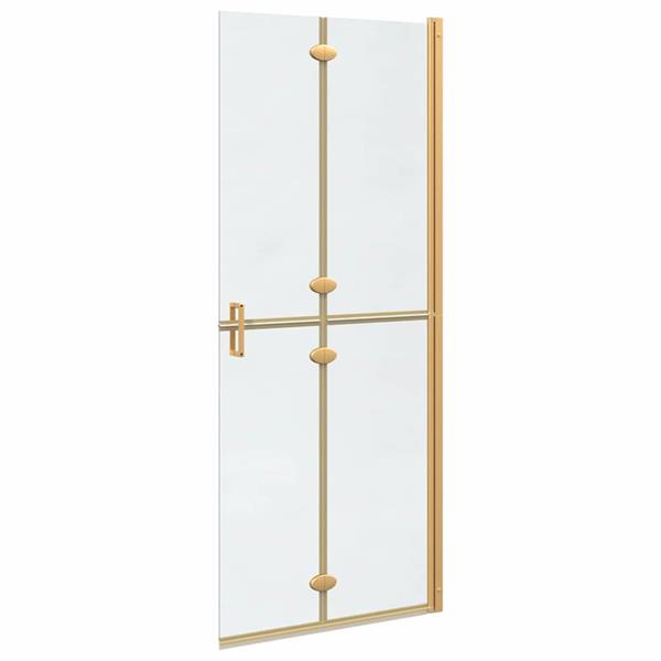 Grote foto vidaxl inloop douche wand goud en transparant 80 x 190 cm gehard glas huis en inrichting complete badkamers