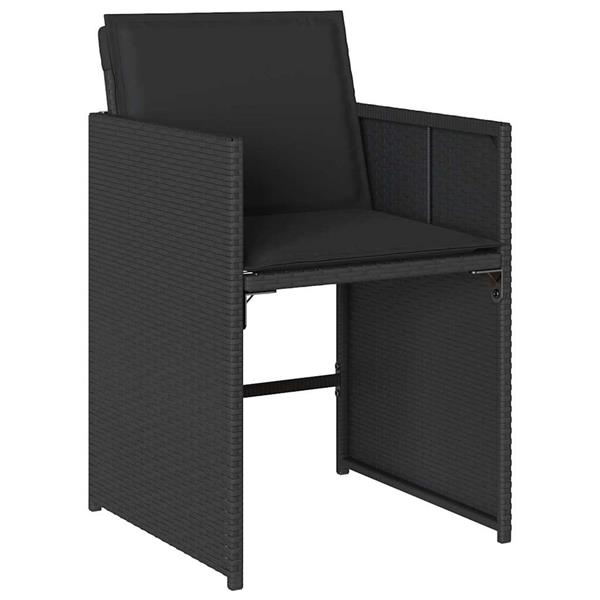 Grote foto vidaxl tuin eetset 5 pcs zwart poly rattan tuin en terras tuinmeubelen