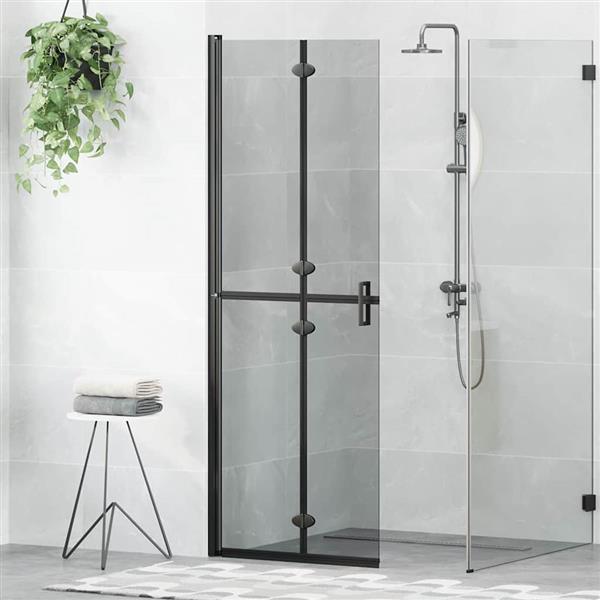 Grote foto vidaxl inloop douche wand zwart en donkertransparant 70 x 190 cm huis en inrichting complete badkamers