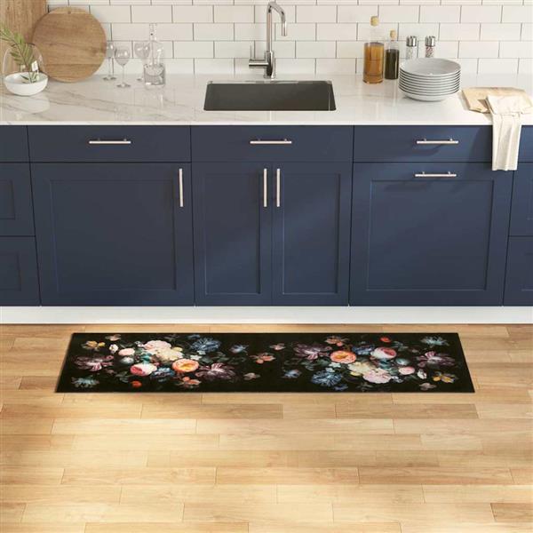 Grote foto vidaxl keuken mat bloemen bloemen 45 x 150 cm fluweel tuin en terras overige tuin en terras