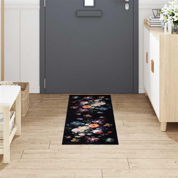 Grote foto vidaxl keuken mat bloemen bloemen 45 x 150 cm fluweel tuin en terras overige tuin en terras