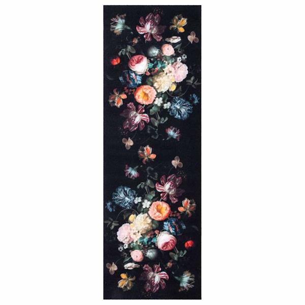 Grote foto vidaxl keuken mat floral bloemen 60 x 180 cm fluweel tuin en terras overige tuin en terras