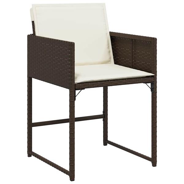 Grote foto vidaxl tuin eetset 5 pcs bruin poly rattan tuin en terras tuinmeubelen