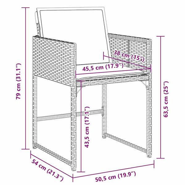Grote foto vidaxl tuin eetset 5 pcs zwart poly rattan tuin en terras tuinmeubelen