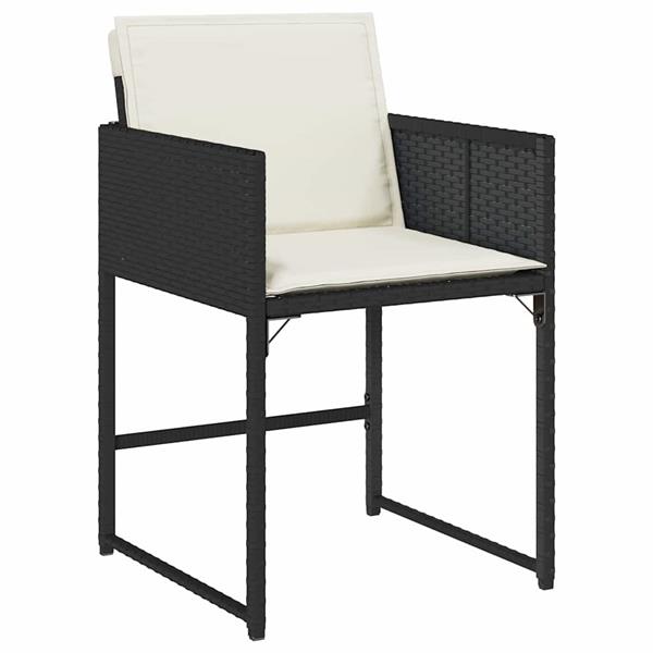 Grote foto vidaxl tuin eetset 5 pcs zwart poly rattan tuin en terras tuinmeubelen