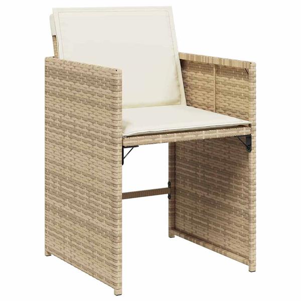 Grote foto vidaxl tuin eetset 5 pcs beige poly rattan tuin en terras tuinmeubelen