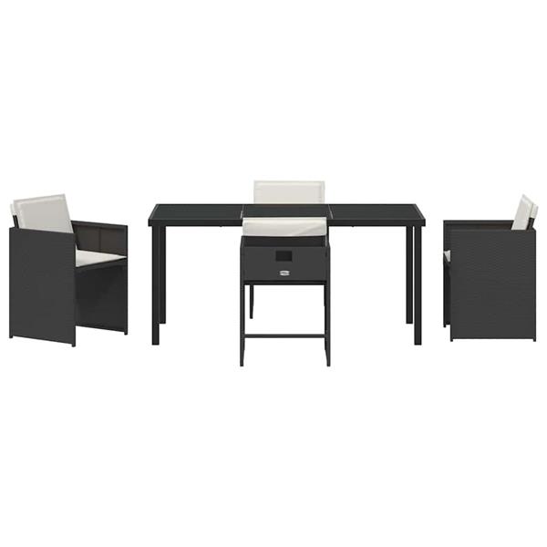 Grote foto vidaxl tuin eetset 5 pcs zwart poly rattan tuin en terras tuinmeubelen
