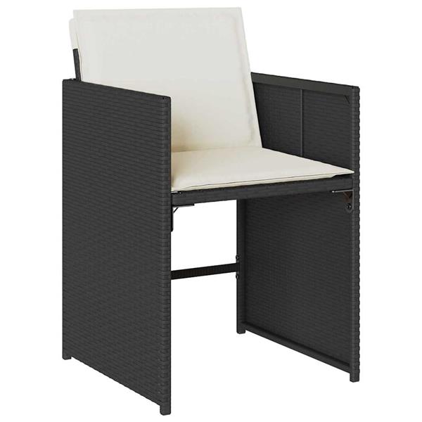 Grote foto vidaxl tuin eetset 5 pcs zwart poly rattan tuin en terras tuinmeubelen
