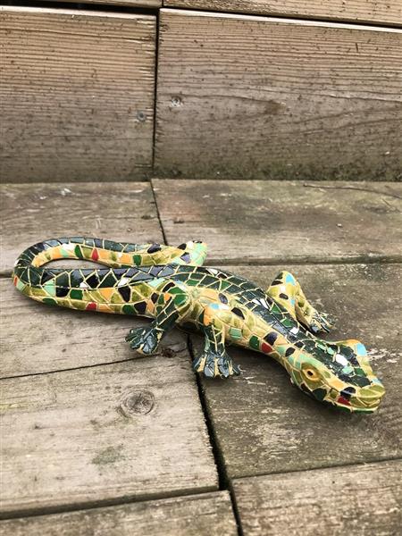 Grote foto een prachtige salamander in mozaiek stijl vrolijk beeldje huis en inrichting woningdecoratie