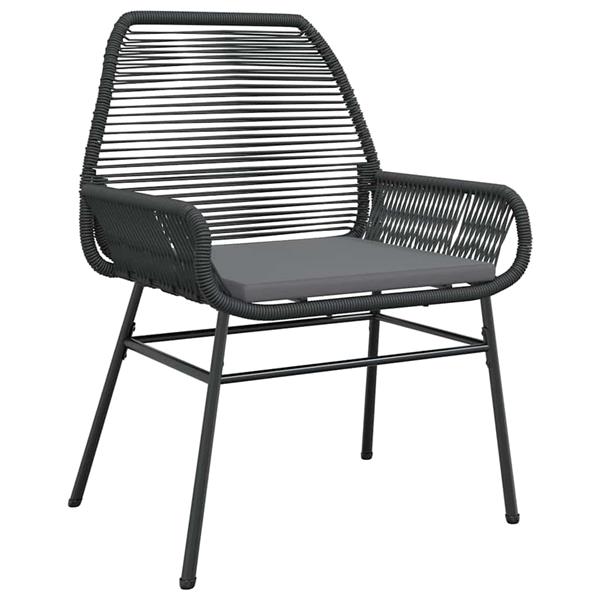 Grote foto vidaxl tuin eetset 7 pcs zwart poly rattan tuin en terras tuinmeubelen