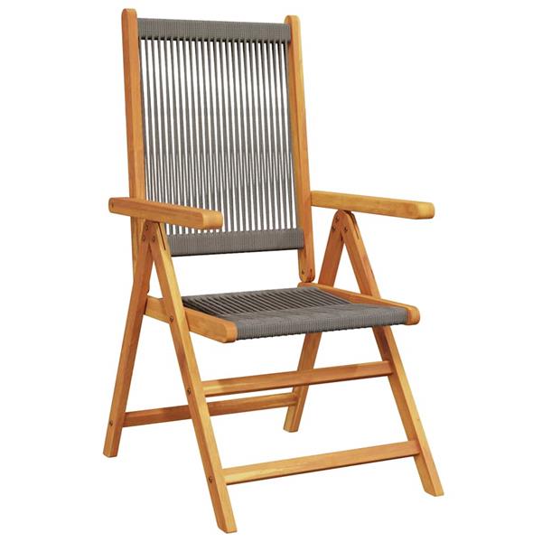 Grote foto vidaxl tuin eetset 5 pcs grijs massief acaciahout en poly rattan tuin en terras tuinmeubelen