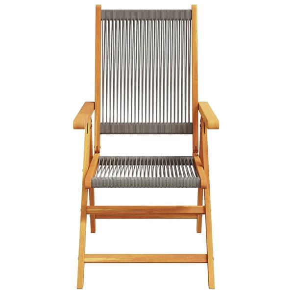 Grote foto vidaxl tuin eetset 5 pcs grijs massief acaciahout en poly rattan tuin en terras tuinmeubelen