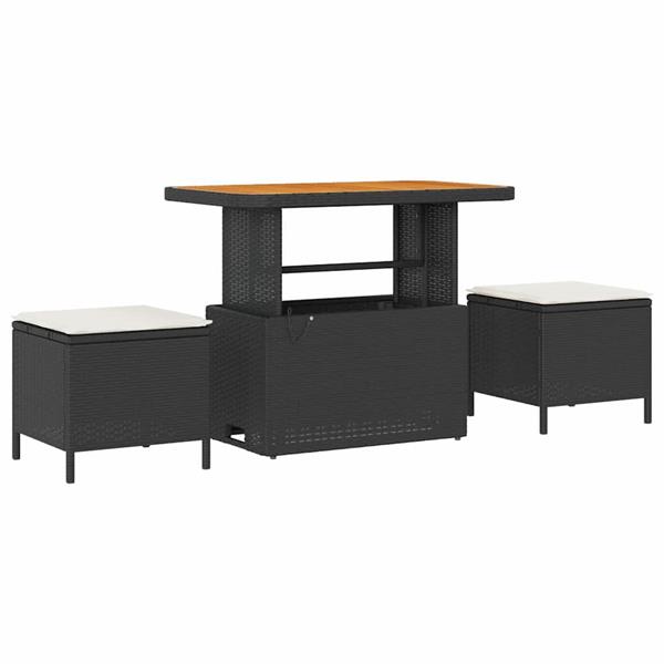 Grote foto vidaxl tuin sofa set met kussen 8 pcs zwart poly riet tuin en terras tuinmeubelen