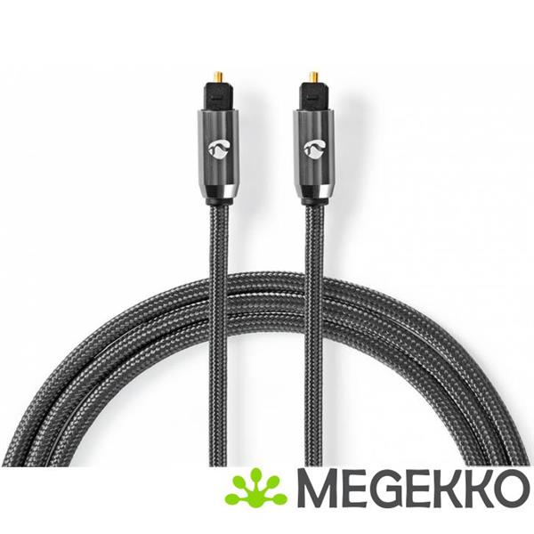 Grote foto nedis digitale audiokabel toslink male male gun metal grey gevlochten computers en software overige computers en software