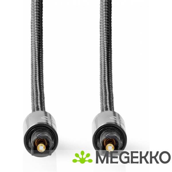 Grote foto nedis digitale audiokabel toslink male male gun metal grey gevlochten computers en software overige computers en software