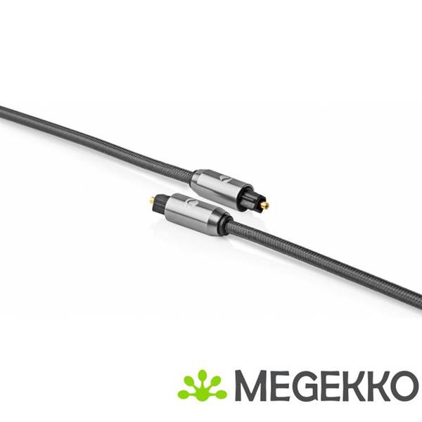 Grote foto nedis digitale audiokabel toslink male male gun metal grey gevlochten computers en software overige computers en software