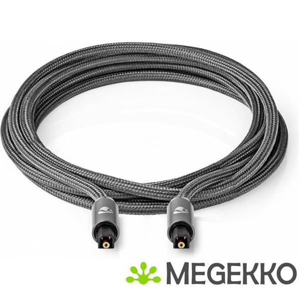 Grote foto nedis digitale audiokabel toslink male male gun metal grey gevlochten computers en software overige computers en software