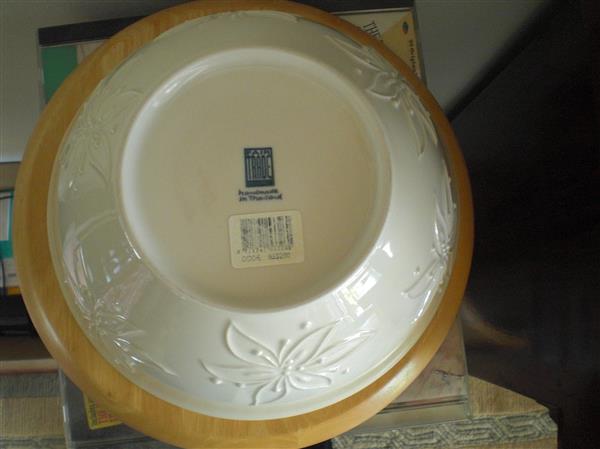 Grote foto handgemaakte aardewerkschaal faire trade huis en inrichting servies