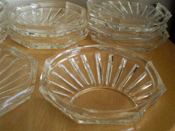 Grote foto 10 oude glazen onderzetters antiek en kunst glas en kristal