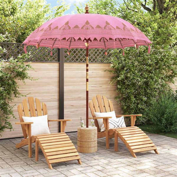 Grote foto vidaxl balinese parasol roze 210 220 x 260 cm katoen en massief hout tuin en terras overige tuin en terras