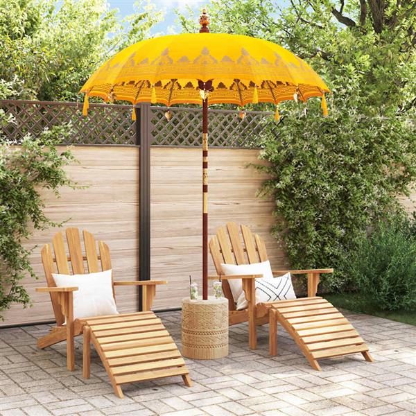 Grote foto vidaxl balinese parasol geel 180 190 x 260 cm katoen en massief hout tuin en terras overige tuin en terras