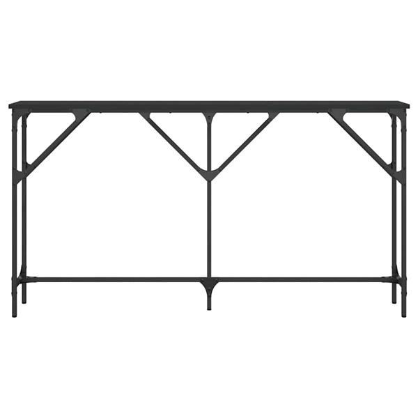 Grote foto vidaxl wandtafel 140x23x75 cm bewerkt hout zwart huis en inrichting eettafels