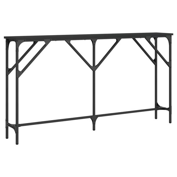 Grote foto vidaxl wandtafel 140x23x75 cm bewerkt hout zwart huis en inrichting eettafels
