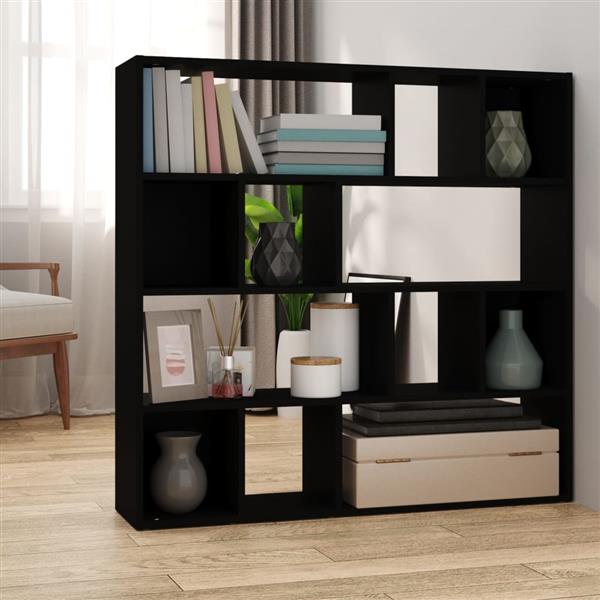 Grote foto vidaxl boekenkast kamerscherm 105x24x102 cm zwart huis en inrichting overige huis en inrichting