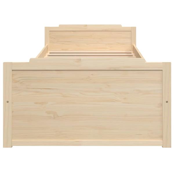 Grote foto vidaxl bedframe met lades massief grenenhout 90x200 cm antiek en kunst stoelen en banken