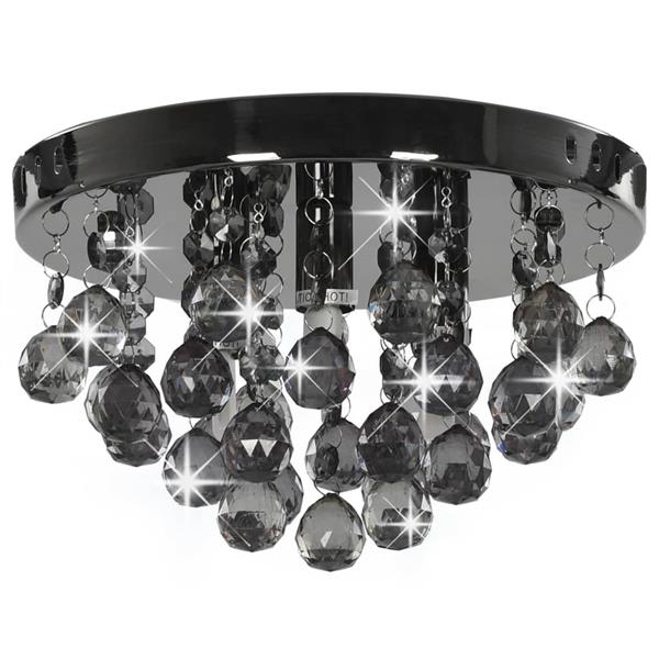 Grote foto vidaxl plafondlamp met smoky kralen rond g9 zwart huis en inrichting overige