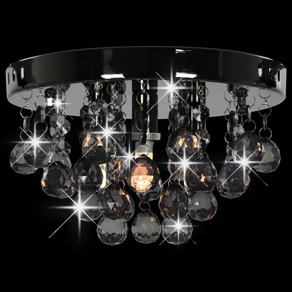 Grote foto vidaxl plafondlamp met smoky kralen rond g9 zwart huis en inrichting overige