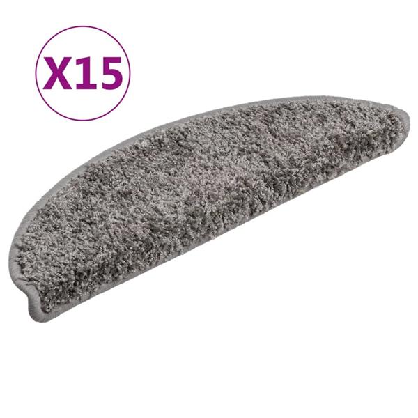 Grote foto vidaxl trapmatten 15 st 56x17x3 cm grijs halfrond huis en inrichting overige huis en inrichting
