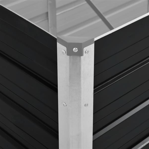 Grote foto vidaxl plantenbak verhoogd 100x40x77 cm gegalvaniseerd staal antraciet tuin en terras overige tuin en terras