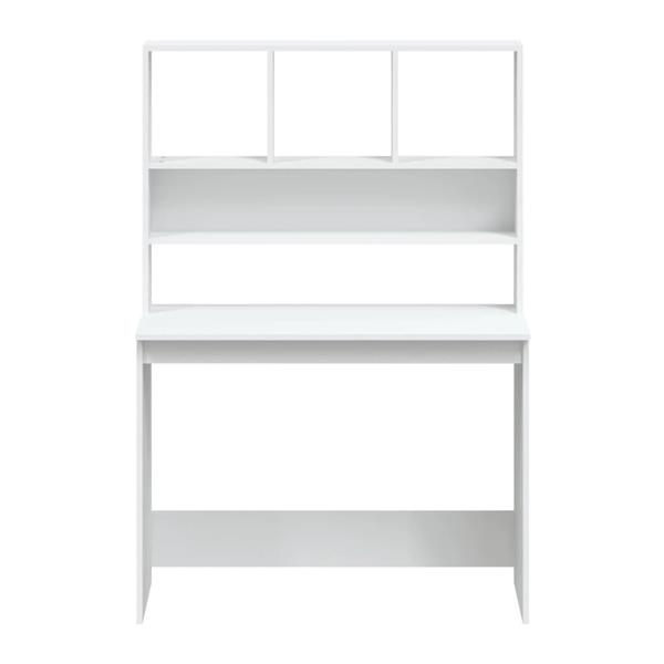 Grote foto vidaxl bureau met schappen 102x45x148 cm bewerkt hout wit huis en inrichting stoelen