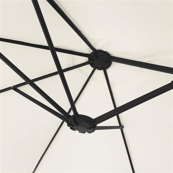 Grote foto vidaxl parasol dubbel dak met led 449x265 cm zandwit tuin en terras overige tuin en terras