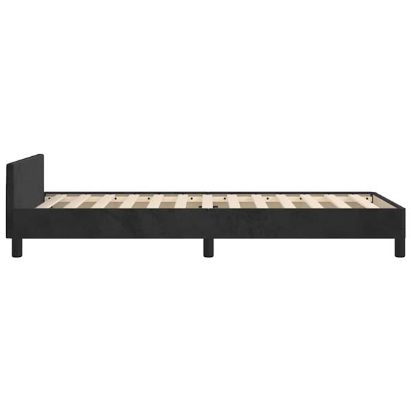 Grote foto vidaxl bedframe met hoofdeinde zonder matras 90x200 cm fluweel zwart antiek en kunst stoelen en banken