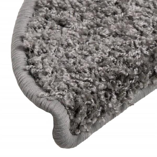Grote foto vidaxl trapmatten 15 st 56x17x3 cm grijs halfrond huis en inrichting overige huis en inrichting