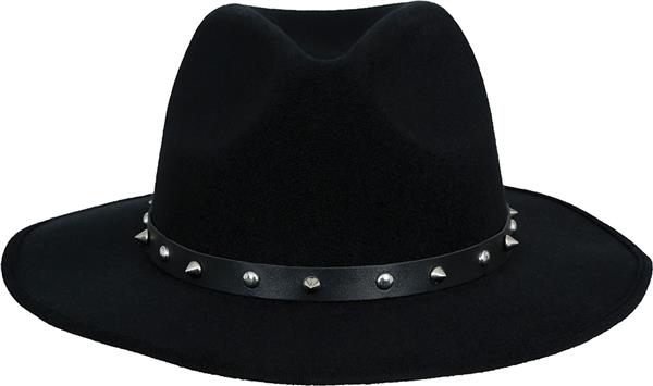 Grote foto zwarte vilten cowboyhoed met studs voor volwassenen verzamelen overige verzamelingen