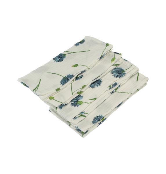 Grote foto bloemen servetten groen blauw katoen 40cm 4st verzamelen overige verzamelingen