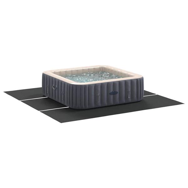 Grote foto vidaxl zwembad grondzeil zwart 396 x 396 cm polyester geotextiel tuin en terras zwembaden toebehoren
