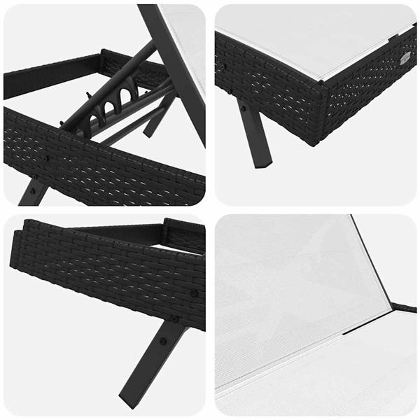 Grote foto vidaxl ligstoelen 3 pcs zwart en wit 40 x 40 x 40.5 cm poly rattan tuin en terras tuinmeubelen