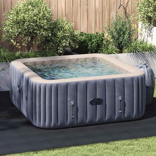 Grote foto vidaxl zwembad grondzeil zwart 274 x 274 cm polyester geotextiel tuin en terras zwembaden toebehoren