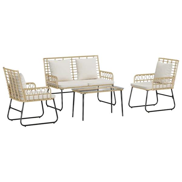 Grote foto vidaxl tuinmeubelset met kussen 4 pcs zwart en anthraciet tuin en terras tuinmeubelen