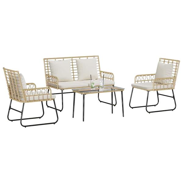 Grote foto vidaxl tuinmeubelset met kussen 4 pcs zwart en anthraciet tuin en terras tuinmeubelen