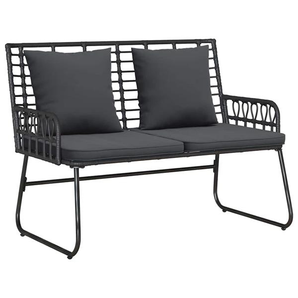 Grote foto vidaxl tuinmeubelset met kussen 4 pcs zwart en anthraciet tuin en terras tuinmeubelen