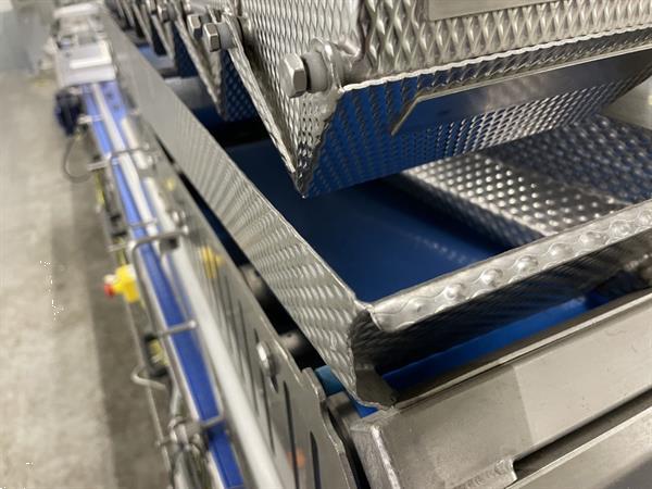 Grote foto newtec pcs2009 afweeglijn voor product in schaaltjes met flowpackmachine agrarisch tuinbouw