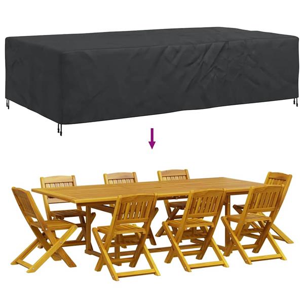 Grote foto vidaxl hoes voor tuinmeubelen zwart 315 x 180 x 74 cm 210d tuin en terras tuinmeubelen