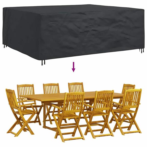 Grote foto vidaxl hoes voor tuinmeubelen zwart 300 x 250 x 100 cm 210d tuin en terras tuinmeubelen